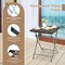 3 Pieces Patio Bistro Set with Folding Wicker Chairs and Table